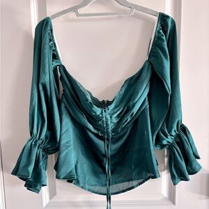 Off Shoulder Flounce Shirt Peplum Top